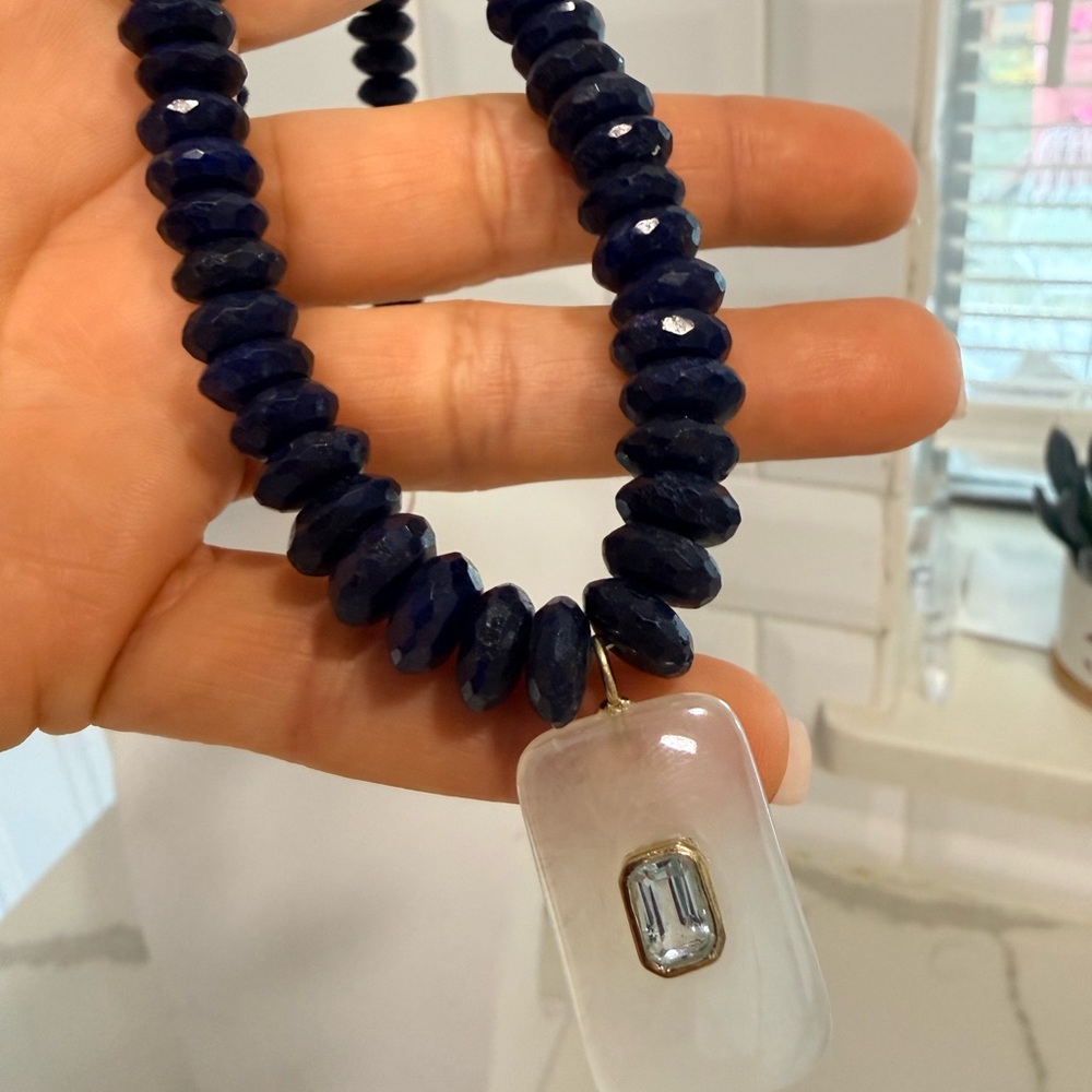 Lapis Lazuli,Moonstone Aqua Marine Necklace
